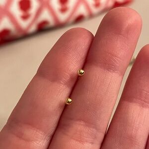 Dainty gold plated ball earrings